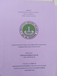 Image of LAPORAN PRAKTIK PENGALAMAN LAPANGAN DI RA AL-FIRDAUS TAHUN AJARAN 2021/2022